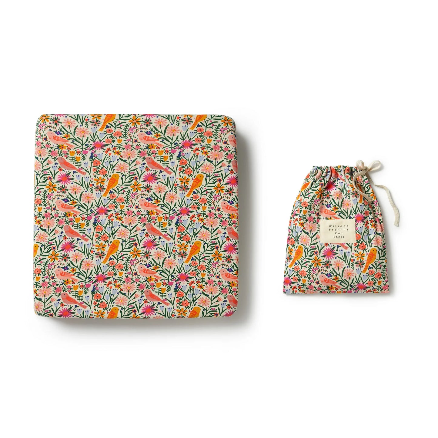 Wilson & Frenchy Organic Cot Sheet - Birdy Floral
