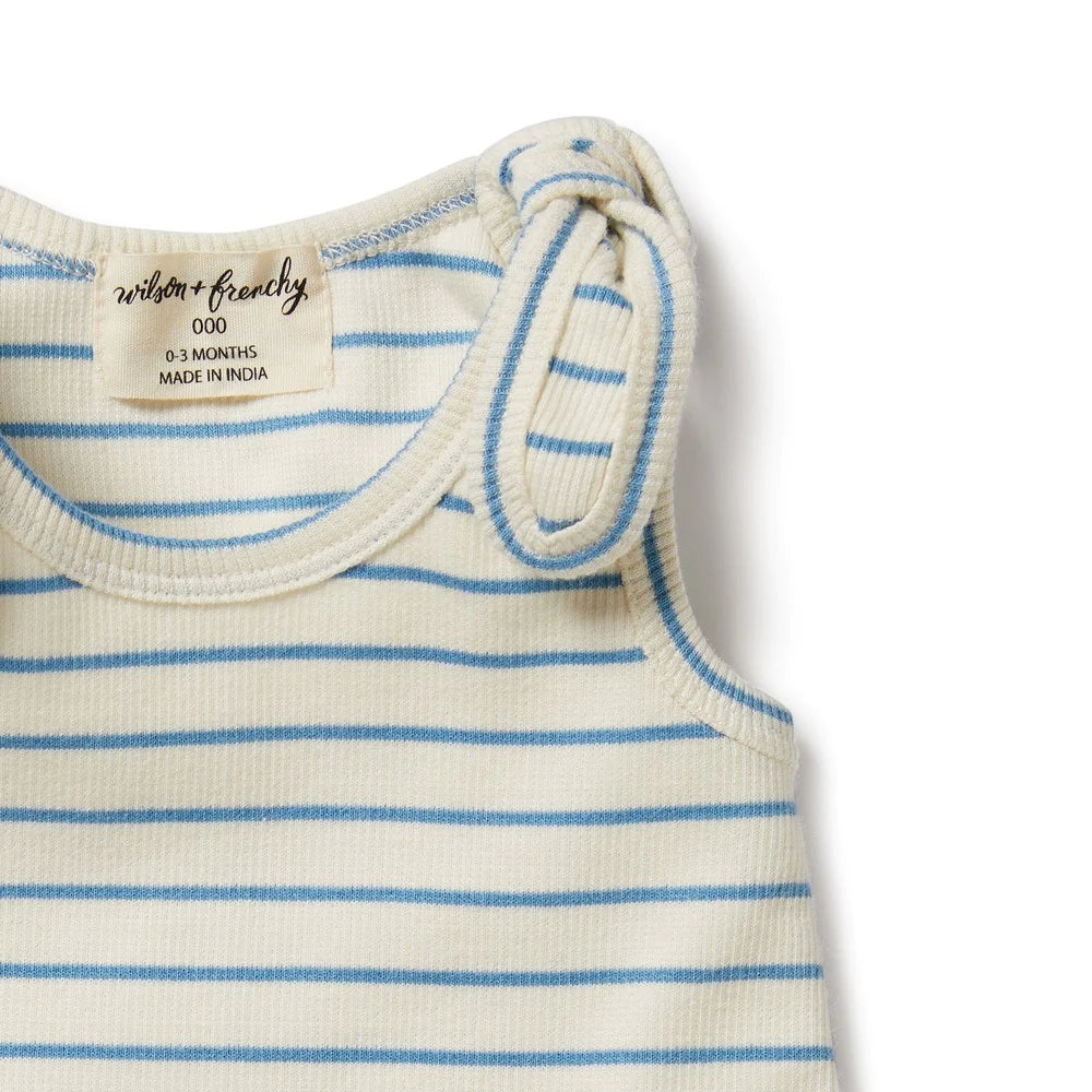 Wilson & Frenchy Petit Blue Organic Tie Singlet