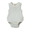 Wilson & Frenchy Petit Blue Organic Ruffle Bodysuit