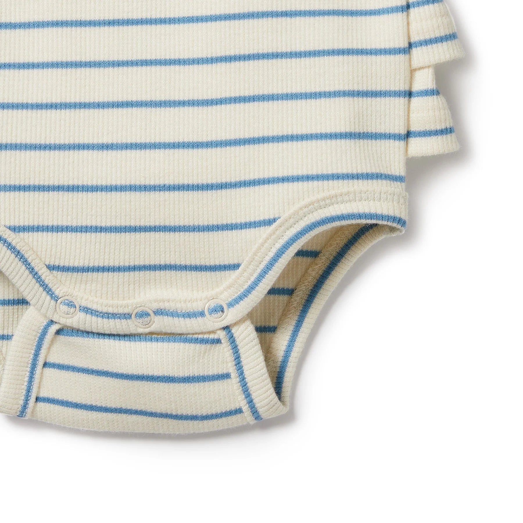 Wilson & Frenchy Petit Blue Organic Ruffle Bodysuit