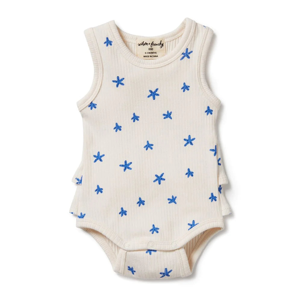 Wilson & Frenchy Little Starfish Organic Ruffle Bodysuit