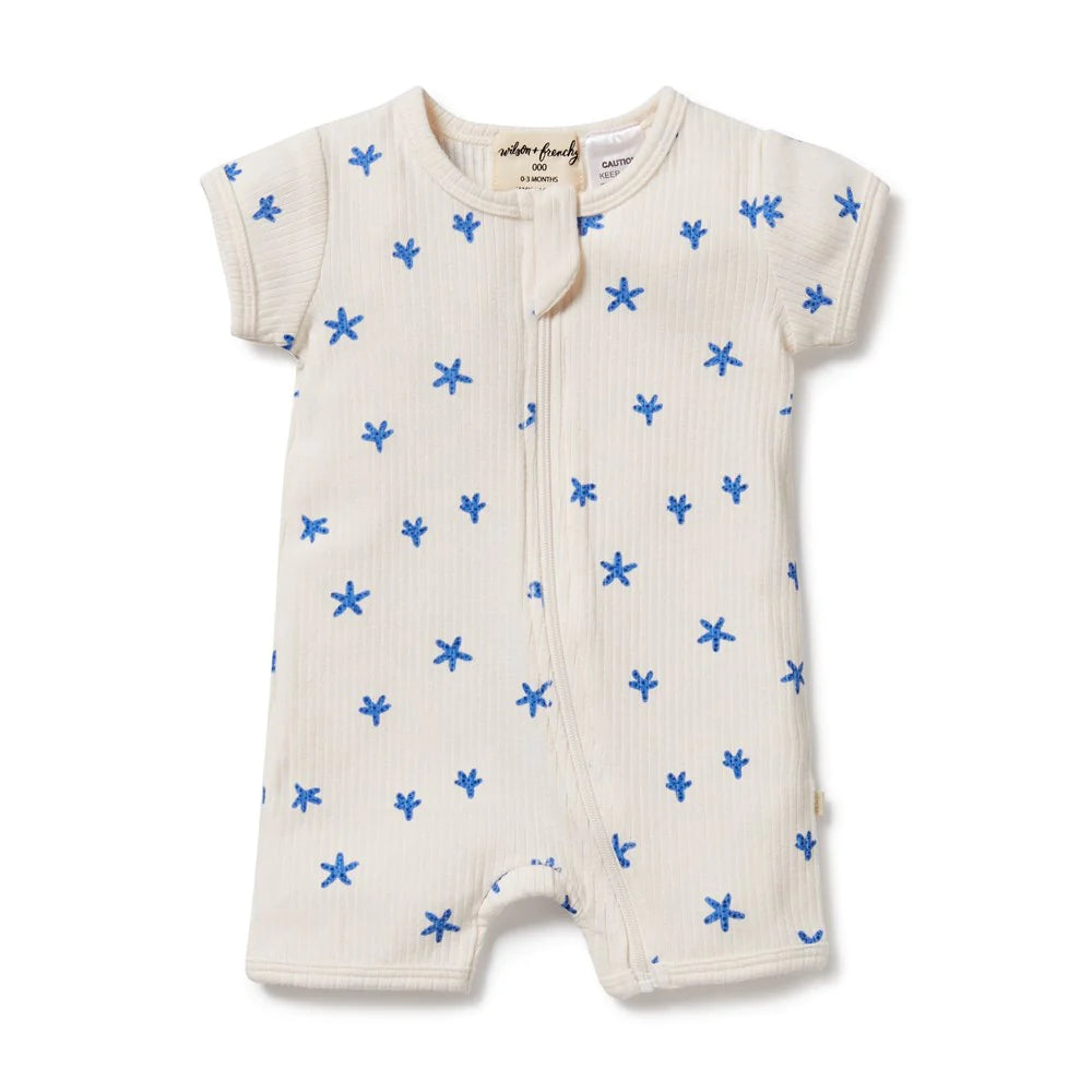 Wilson & Frenchy Little Starfish Organic Rib Zipsuit