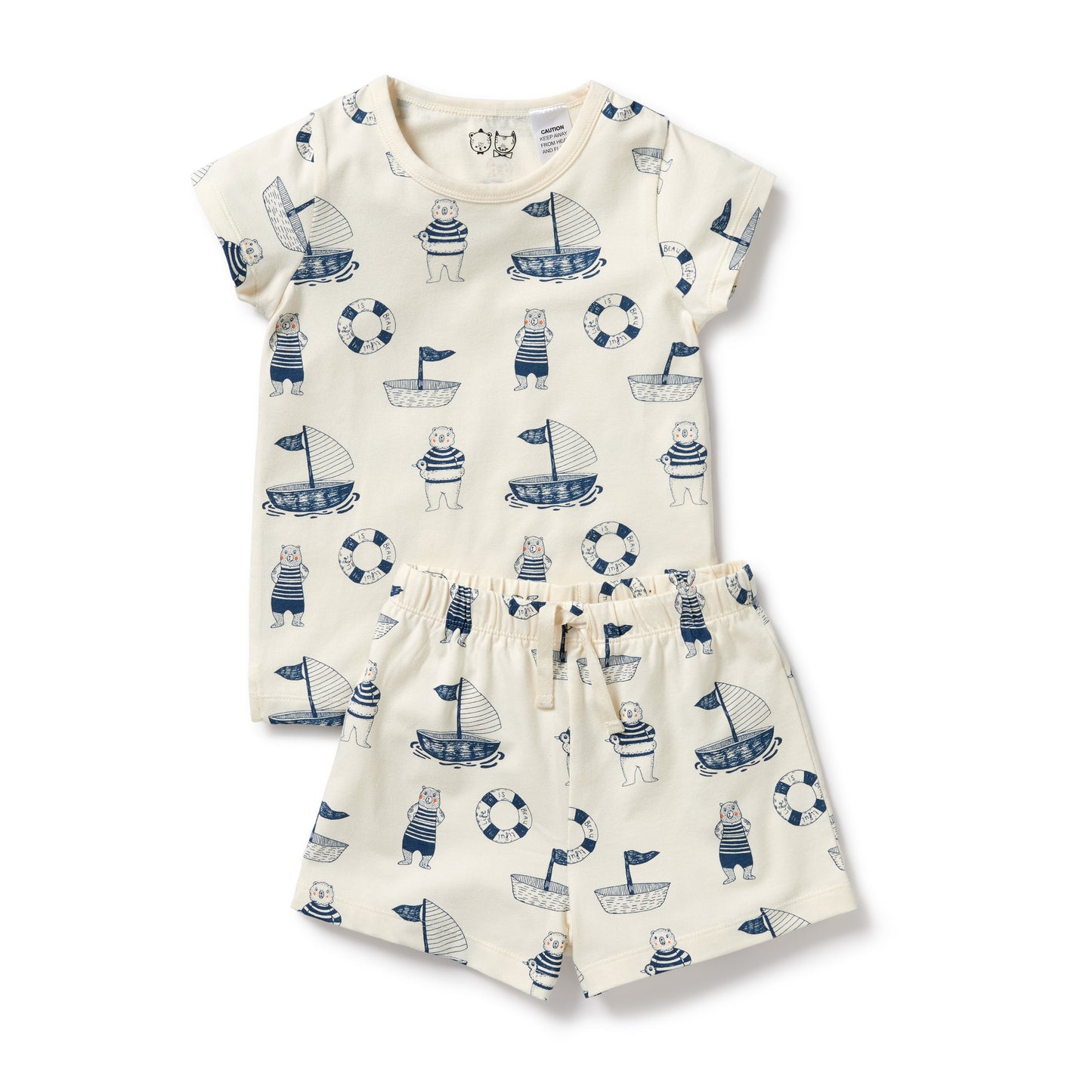 Wilson & Frenchy Nautical Bear Organic Short Sleeved Pyjamas