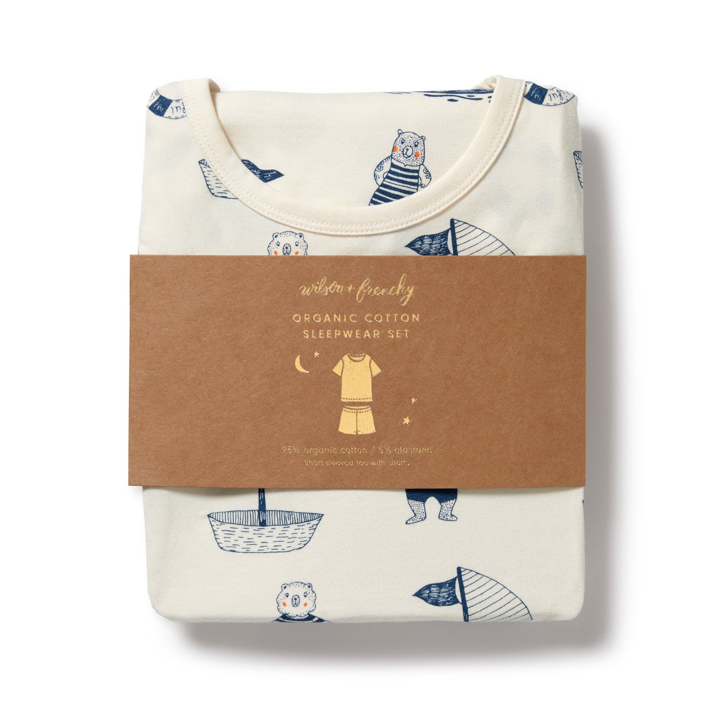 Wilson & Frenchy Nautical Bear Organic Short Sleeved Pyjamas