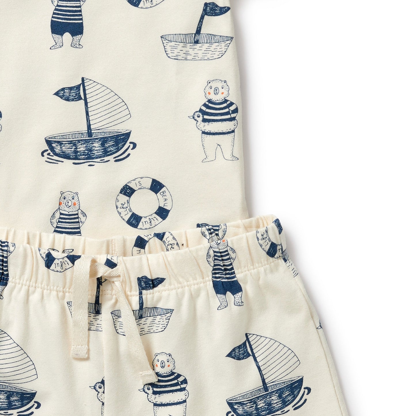 Wilson & Frenchy Nautical Bear Organic Short Sleeved Pyjamas