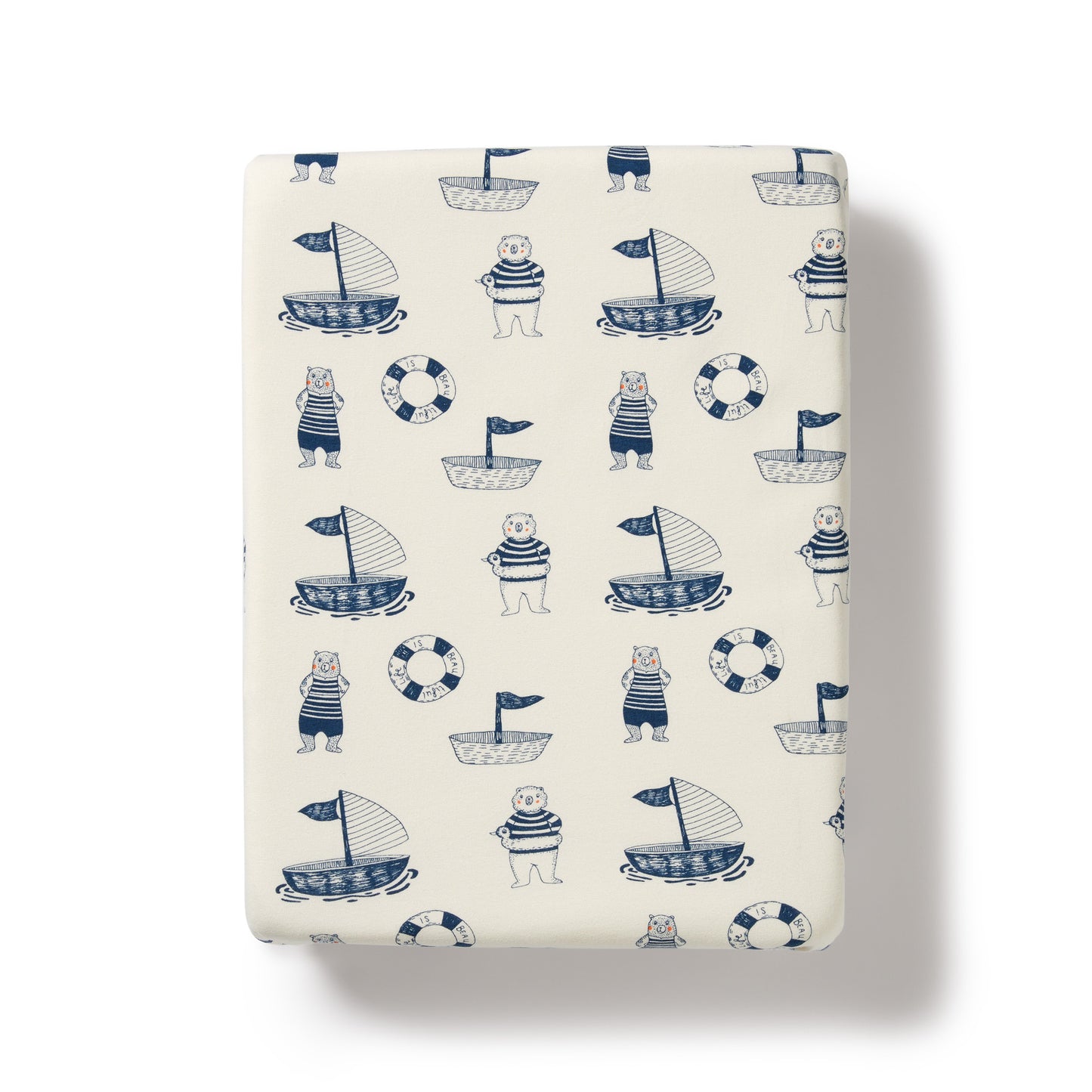 Wilson & Frenchy Nautical Bear Organic Bassinet Sheet