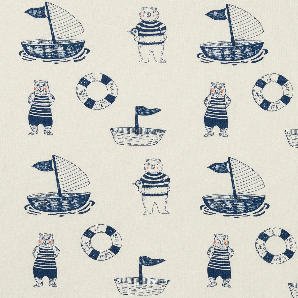 Wilson & Frenchy Nautical Bear Organic Cot Sheet