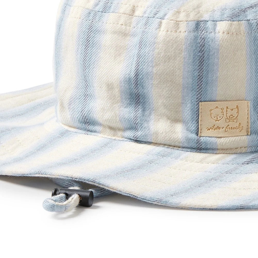 Wilson & Frenchy Deep Blue Stripe Organic Sun Hat