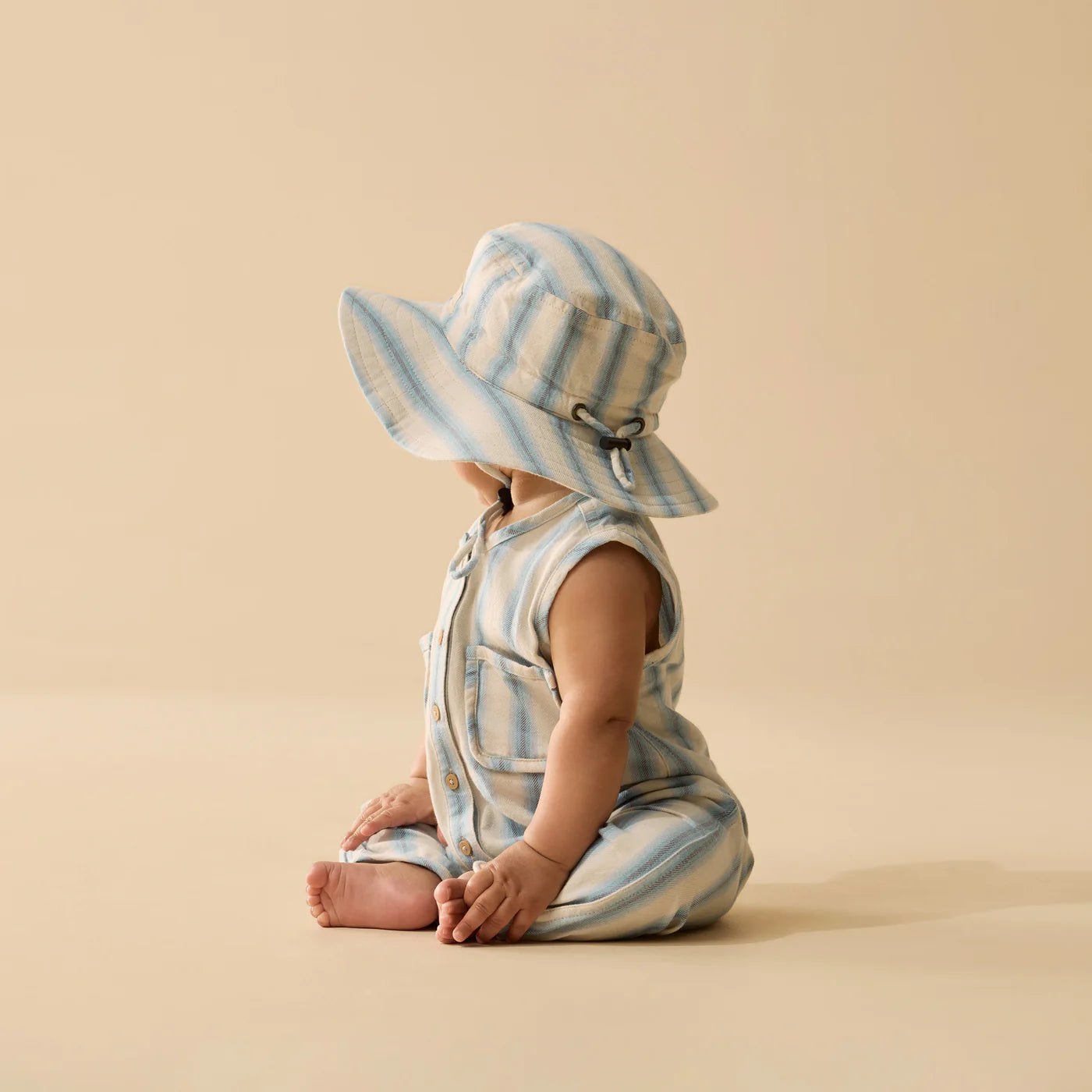 Wilson & Frenchy Deep Blue Stripe Organic Sun Hat