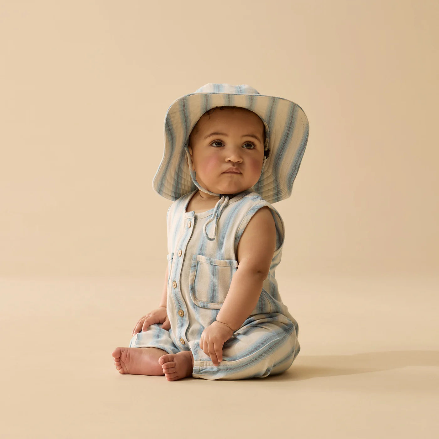 Wilson & Frenchy Deep Blue Stripe Organic Growsuit