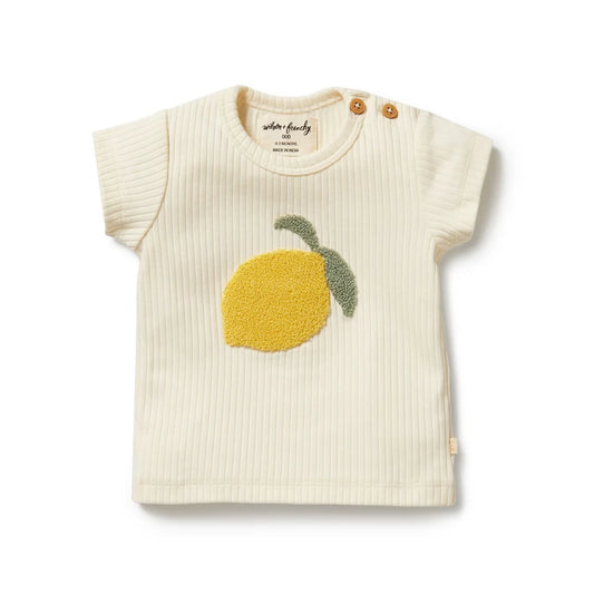 Wilson & Frenchy Lemon Leaf Embroidered Organic Tee