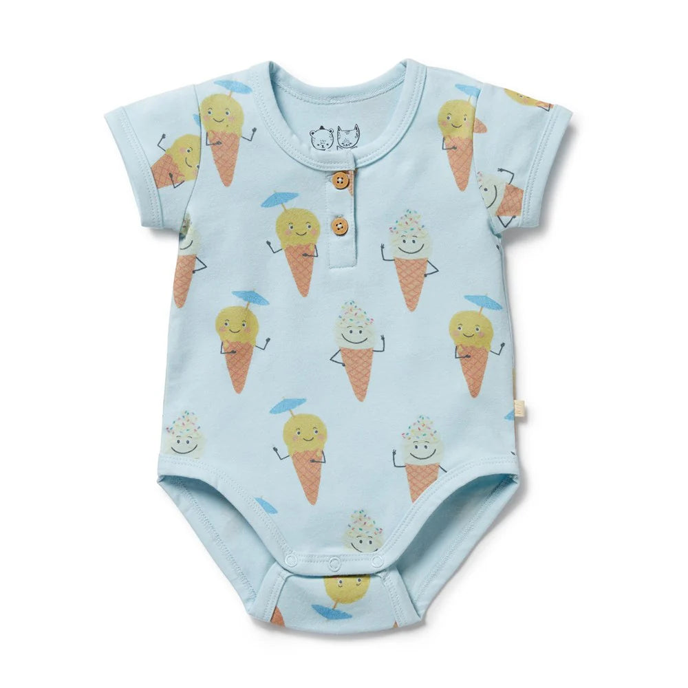 Wilson & Frenchy Frosty Friends Organic Henley Bodysuit