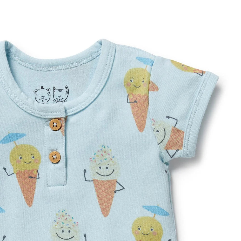 Wilson & Frenchy Frosty Friends Organic Henley Bodysuit