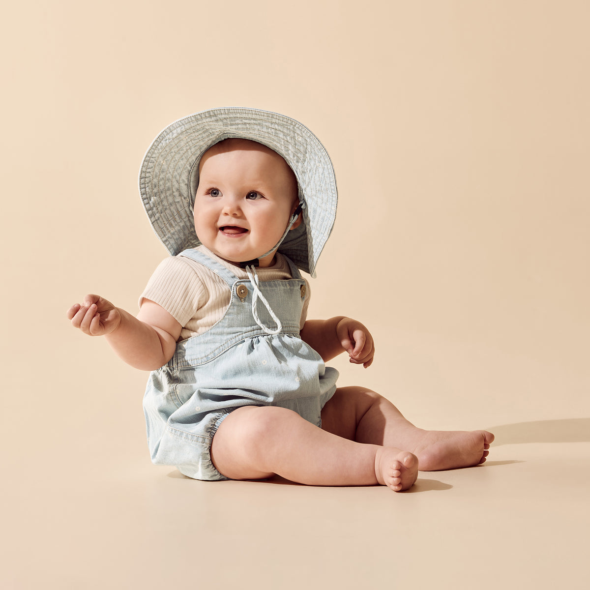Wilson & Frenchy Ditsy Daisy Organic Denim Bodysuit