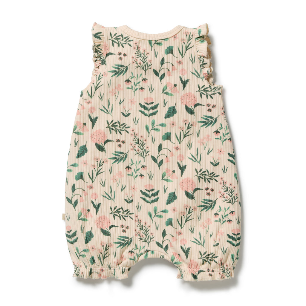 Wilson & Frenchy Sweet Bloom Organic Ruffle Zipsuit