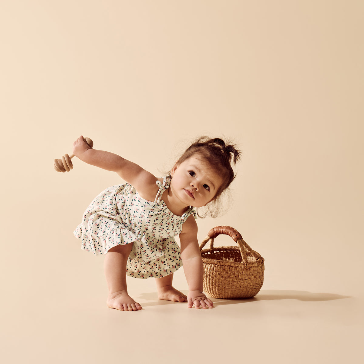 Wilson & Frenchy Little Bloom Organic Crinkle Ruffle Dress
