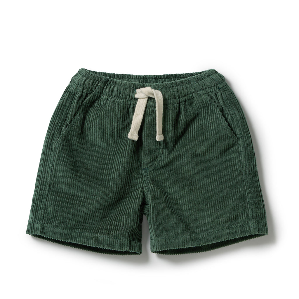 Wilson & Frenchy Moss Green Organic Cord Shorts