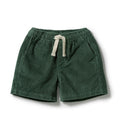Wilson & Frenchy Moss Green Organic Cord Shorts
