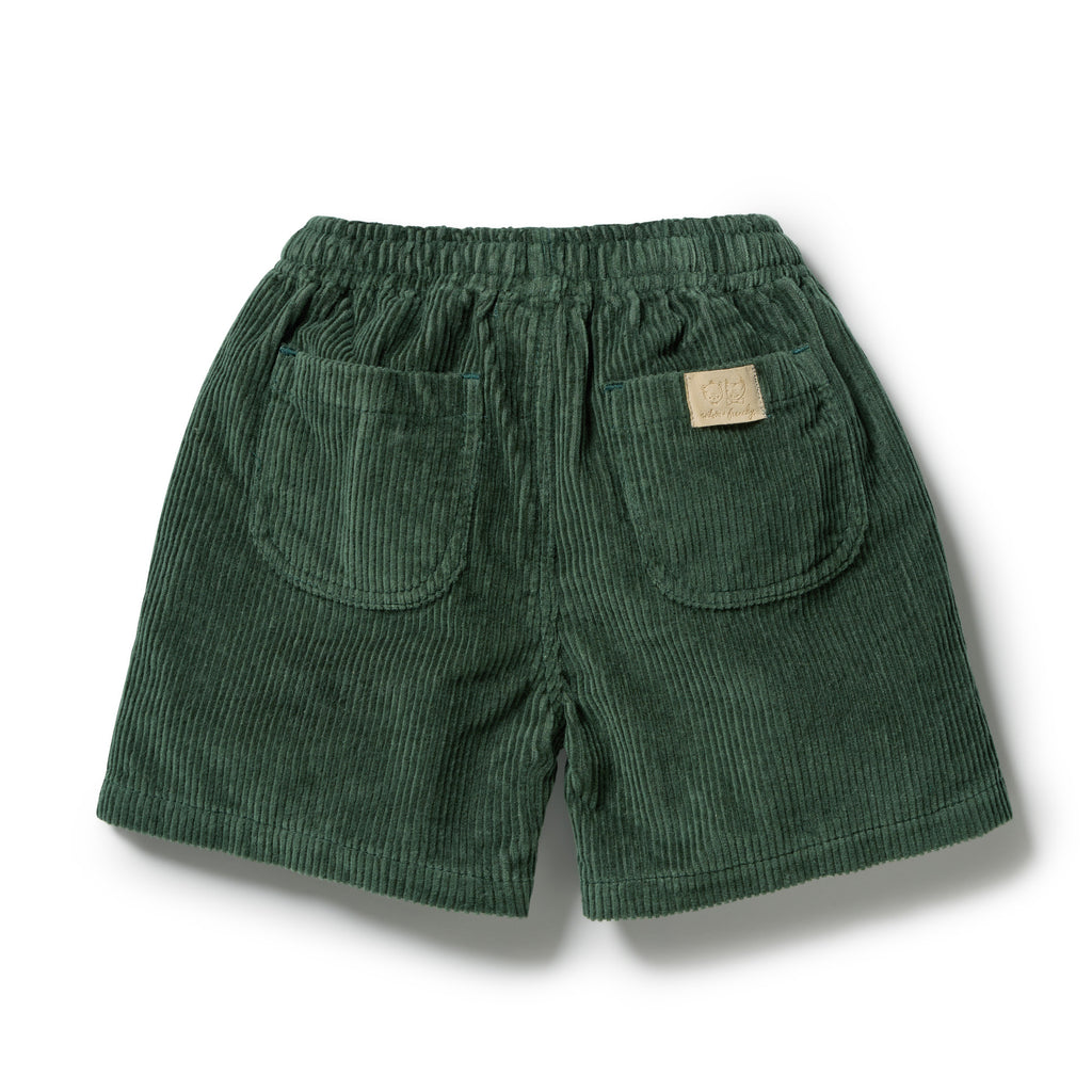 Wilson & Frenchy Moss Green Organic Cord Shorts