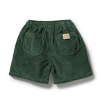 Wilson & Frenchy Moss Green Organic Cord Shorts