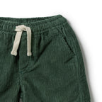 Wilson & Frenchy Moss Green Organic Cord Shorts