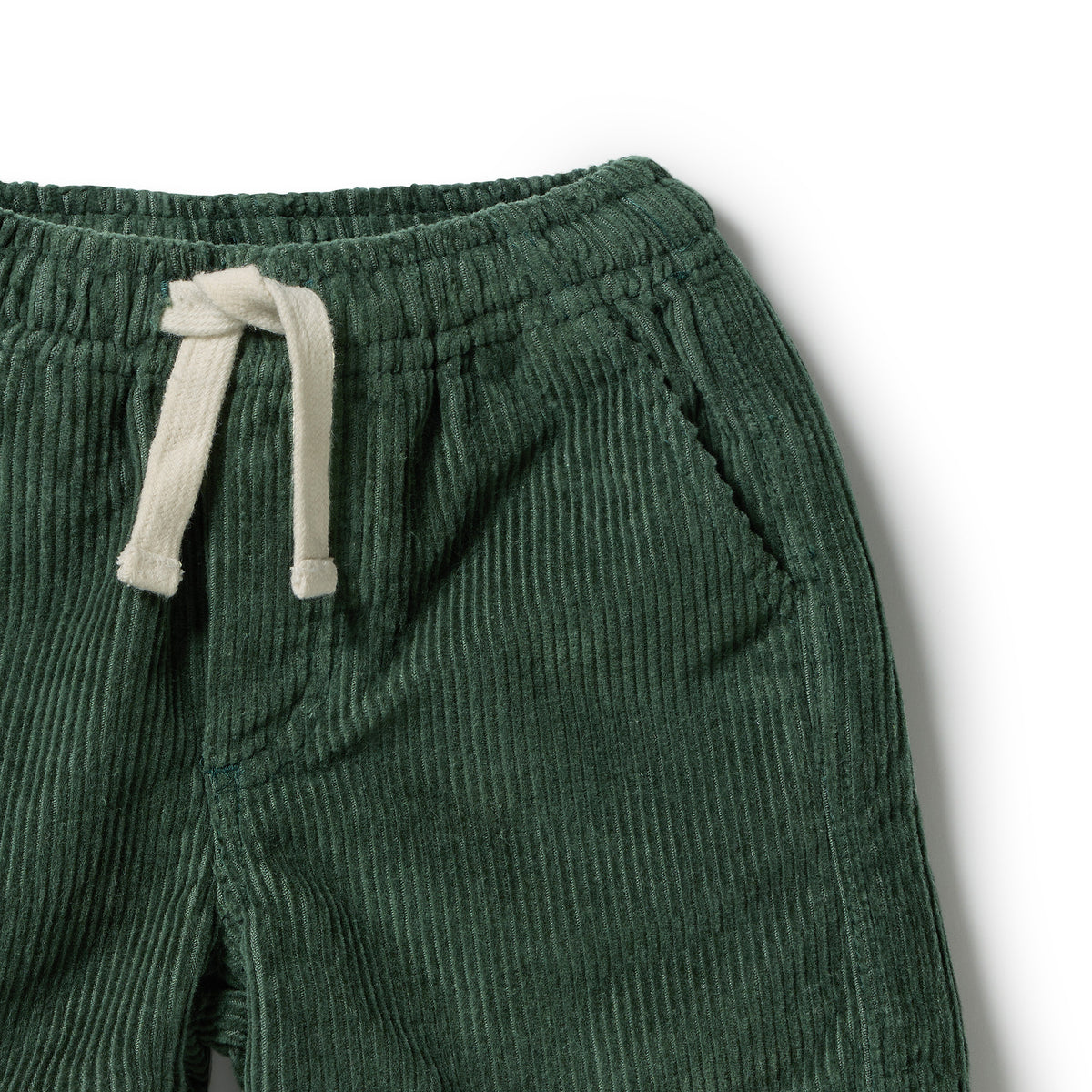 Wilson & Frenchy Moss Green Organic Cord Shorts