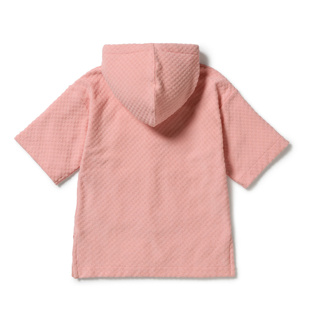 Wilson & Frenchy Petal Pink Check Organic Terry Hooded Towel