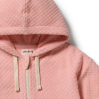 Wilson & Frenchy Petal Pink Check Organic Terry Hooded Towel