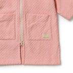 Wilson & Frenchy Petal Pink Check Organic Terry Hooded Towel