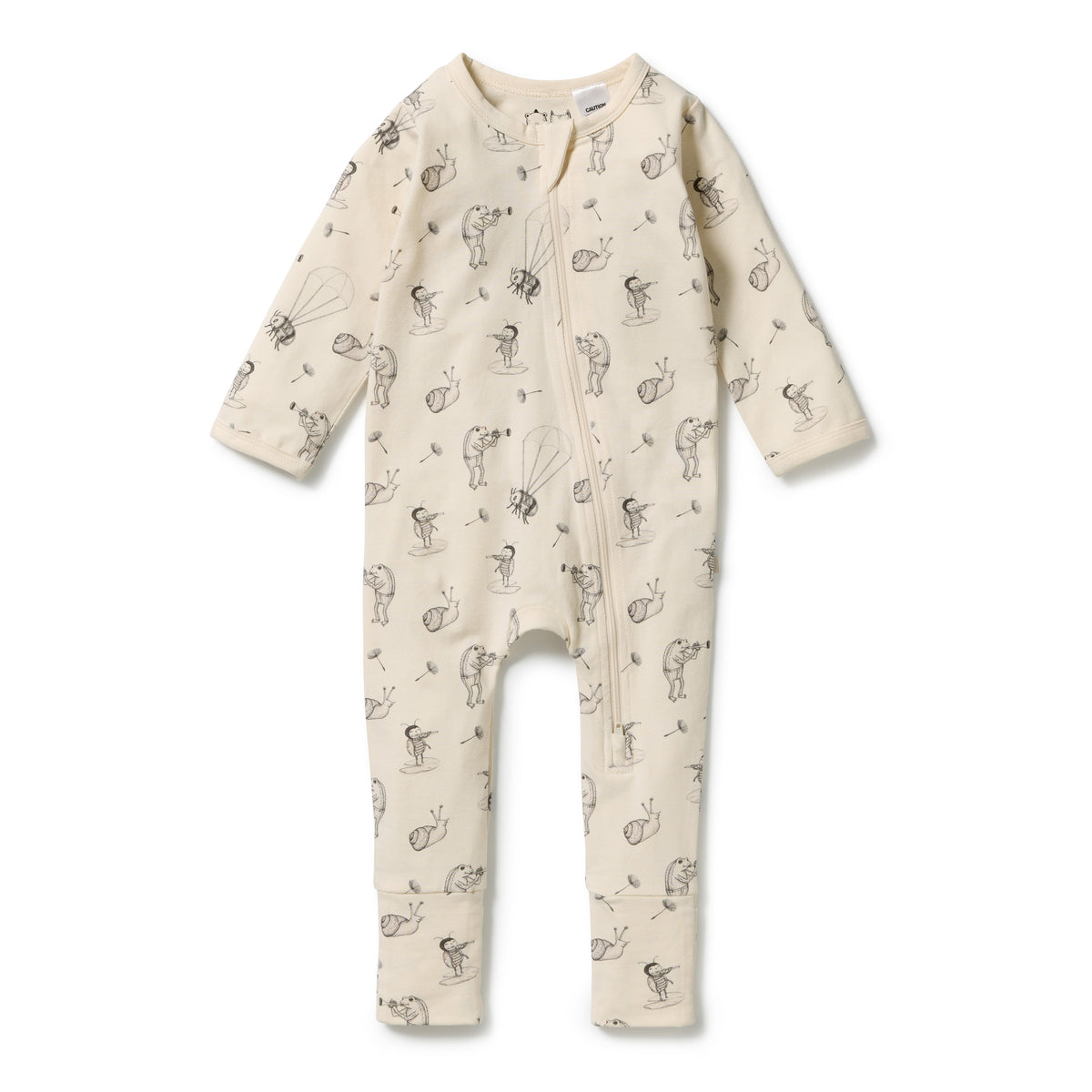 Wilson & Frenchy Whispering Willows Organic Zipsuit with Feet