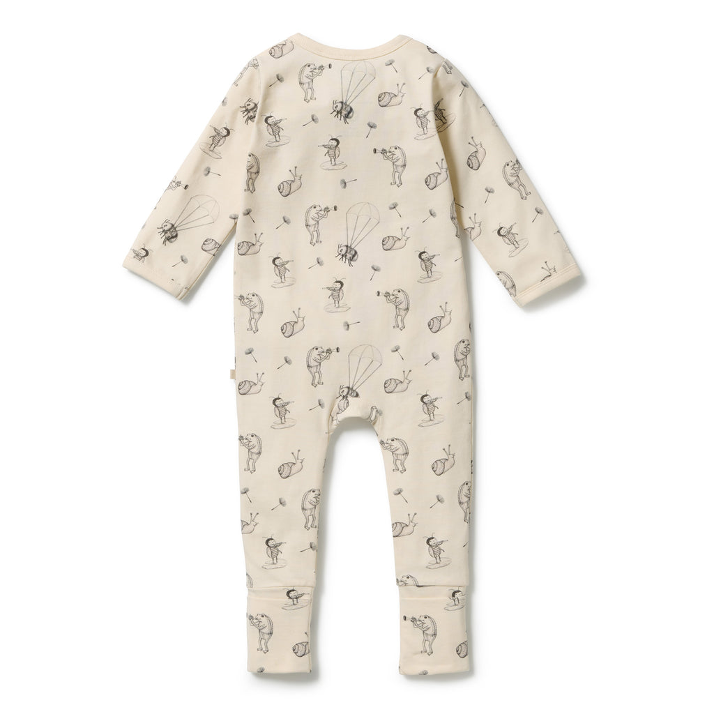 Wilson & Frenchy Whispering Willows Organic Zipsuit with Feet