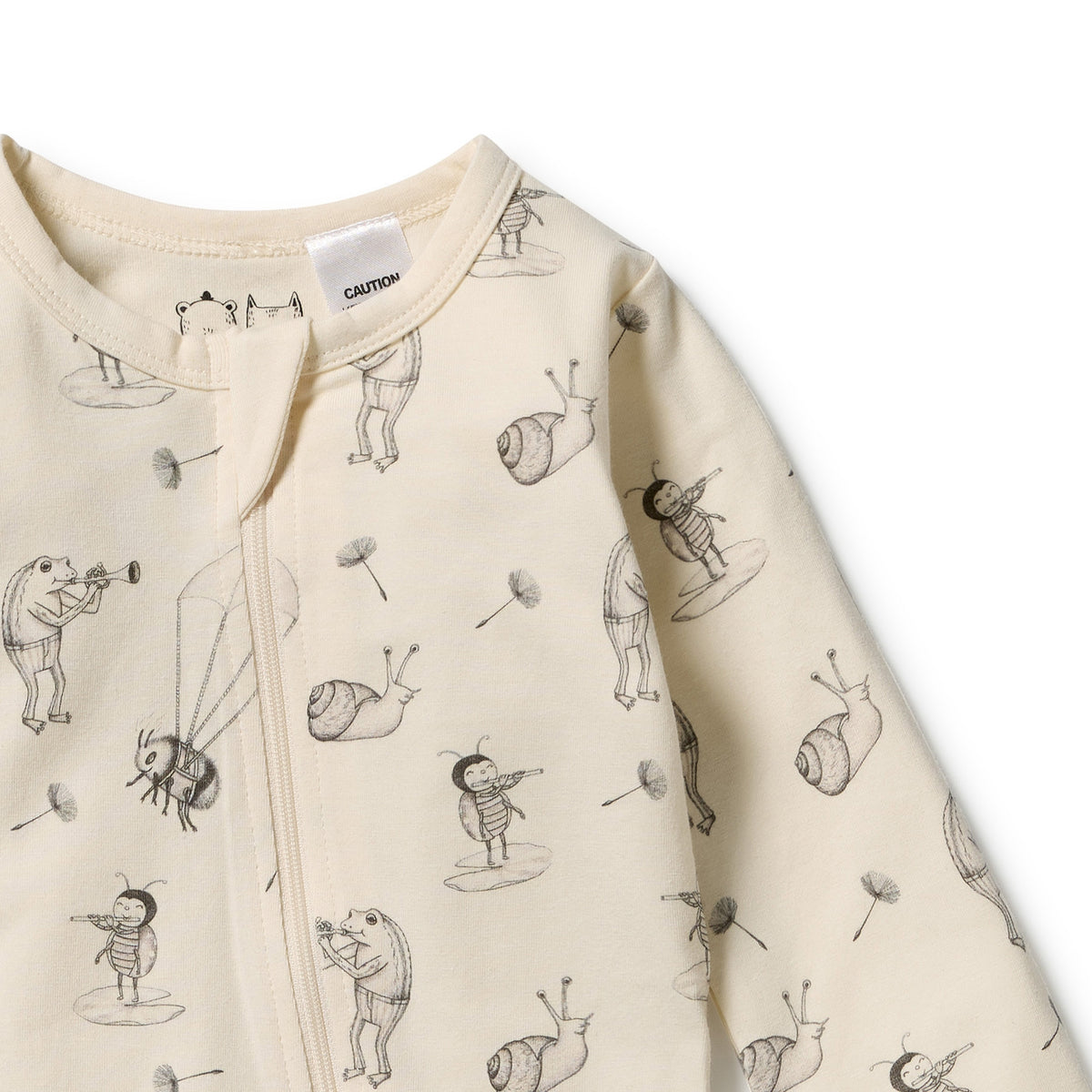 Wilson & Frenchy Whispering Willows Organic Zipsuit with Feet
