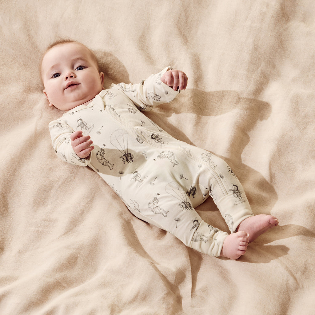 Wilson & Frenchy Whispering Willows Organic Zipsuit with Feet