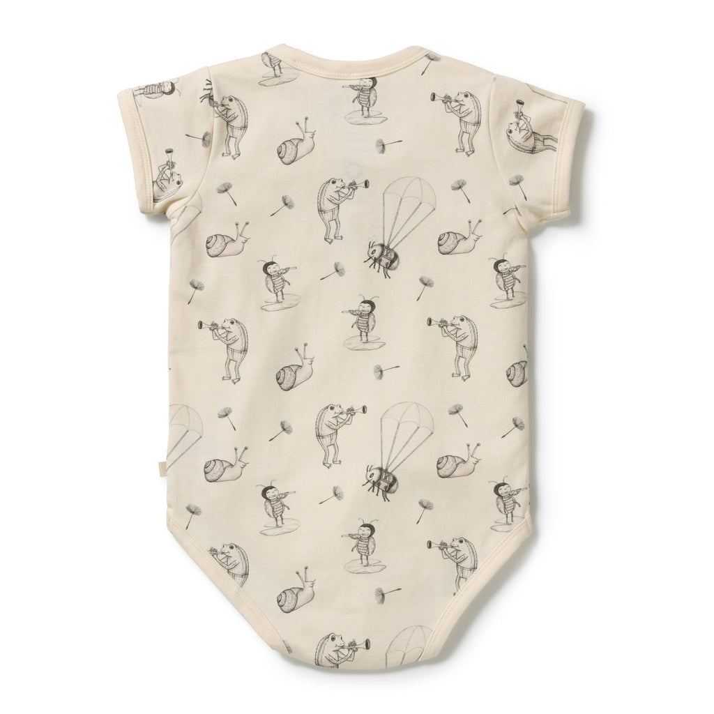 Wilson & Frenchy Whispering Willows Organic Henley Bodysuit