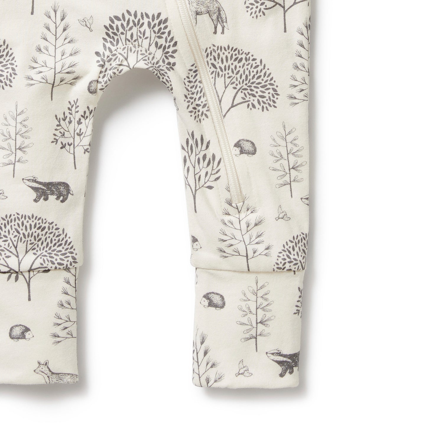 Wilson and Frenchy - ORGANIC ZIPSUIT WITH FEET - WOODLAND