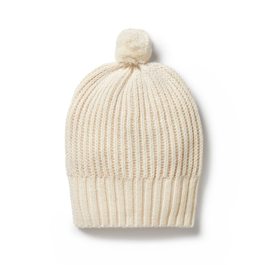 Wilson and Frenchy - KNITTED RIBBED HAT - ECRU