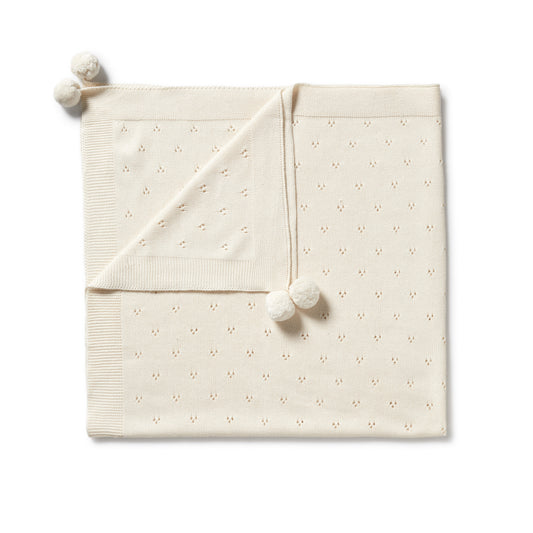 Wilson and Frenchy - KNITTED POINTELLE BLANKET - ECRU
