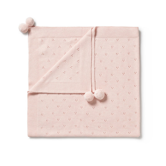 Wilson and Frenchy - KNITTED POINTELLE BLANKET - PINK