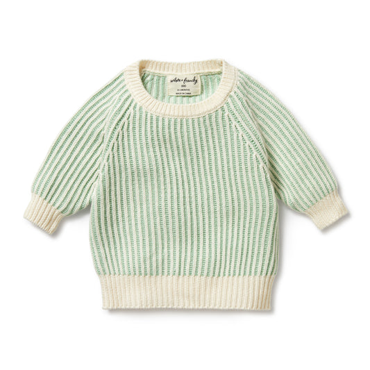 Wilson and Frenchy - KNITTED RIBBED JUMPER - MINT GREEN