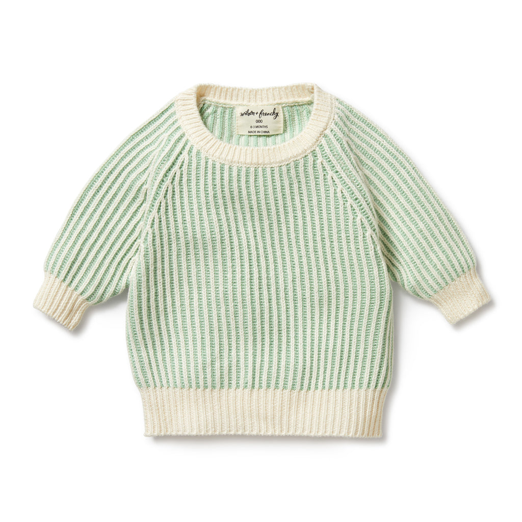 Wilson & Frenchy Knitted Ribbed Jumper Mint Green