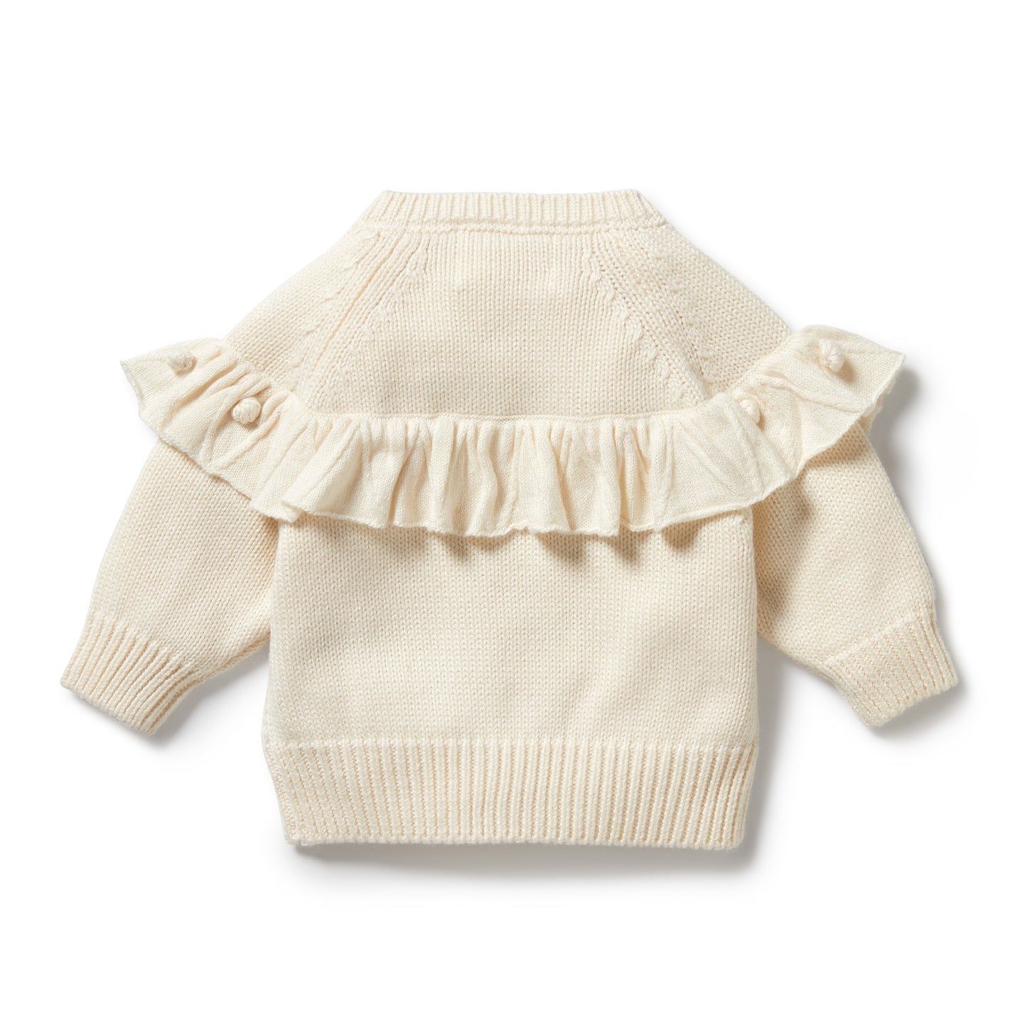 Wilson and Frenchy - KNITTED RUFFLE CARDIGAN - ECRU