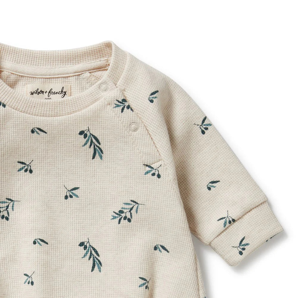 Wilson & Frenchy Little Olive Organic Waffle Bodysuit