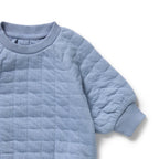 Wilson & Frenchy Sky Blue Organic Quilted Bodysuit