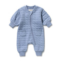 Wilson & Frenchy Sky Blue Organic Quilted Growsuit