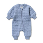 Wilson & Frenchy Sky Blue Organic Quilted Growsuit