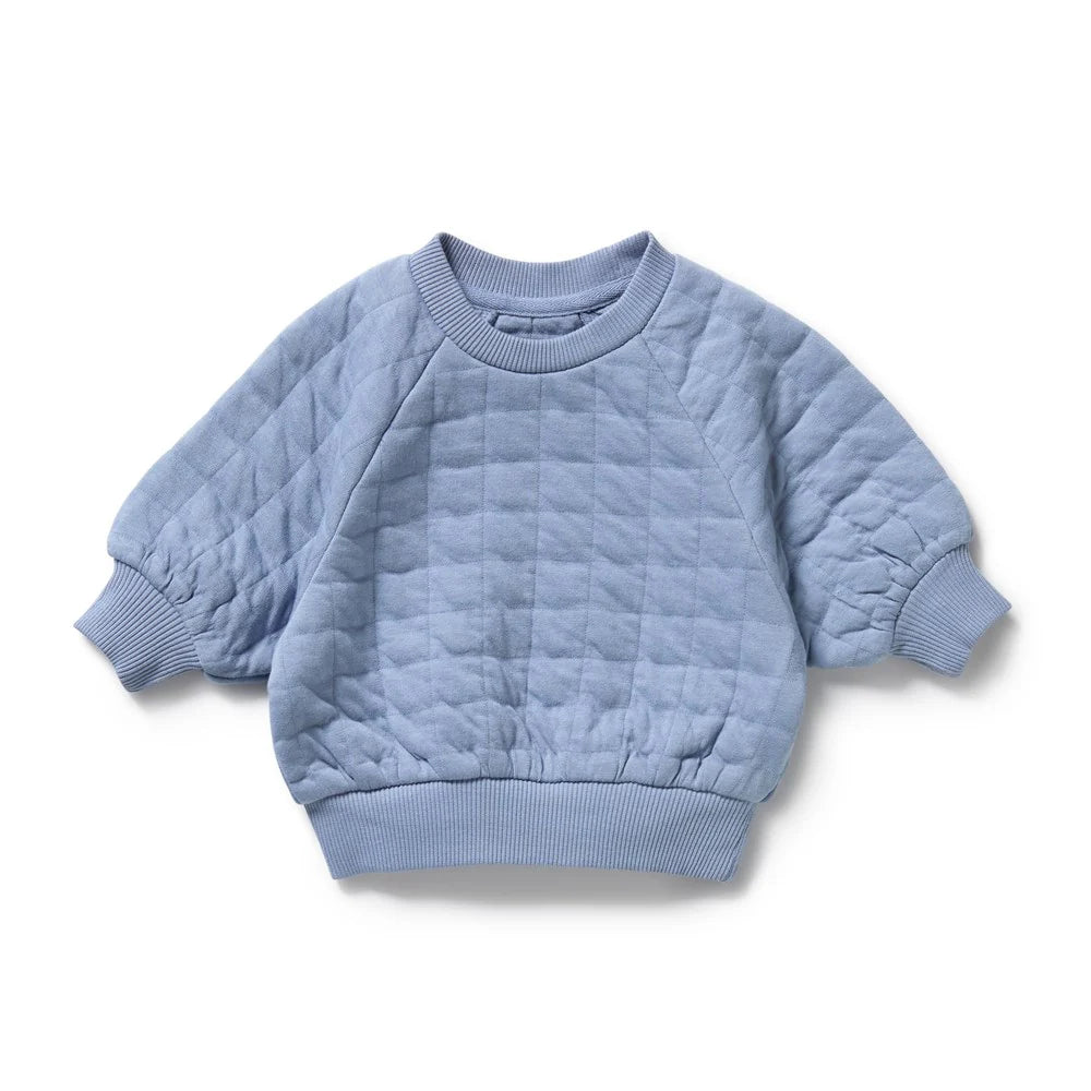 Wilson & Frenchy Sky Blue Organic Quilted Sweat