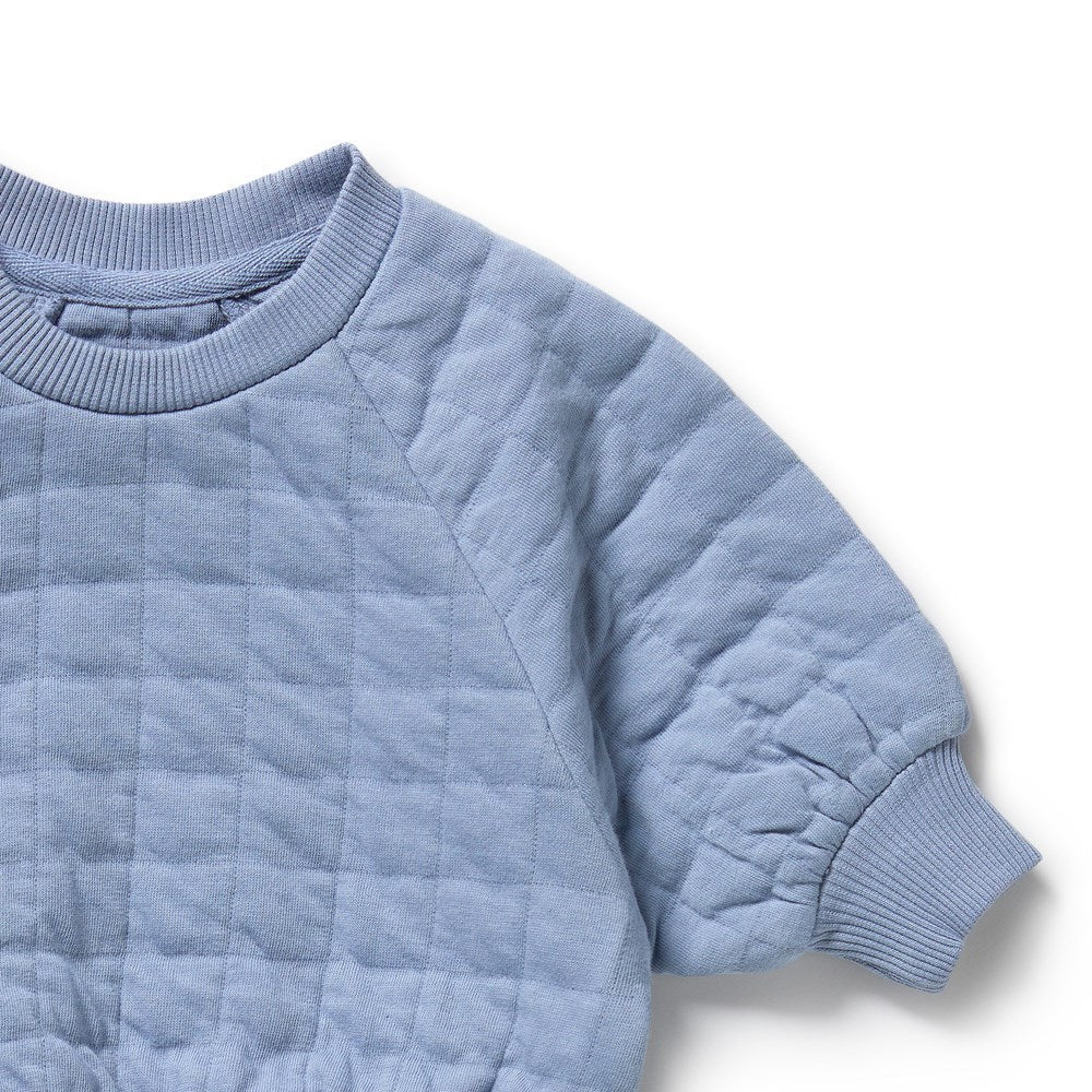 Wilson & Frenchy Sky Blue Organic Quilted Sweat