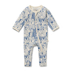 Wilson & Frenchy Foxglove Forest Organic Zipsuit with Feet