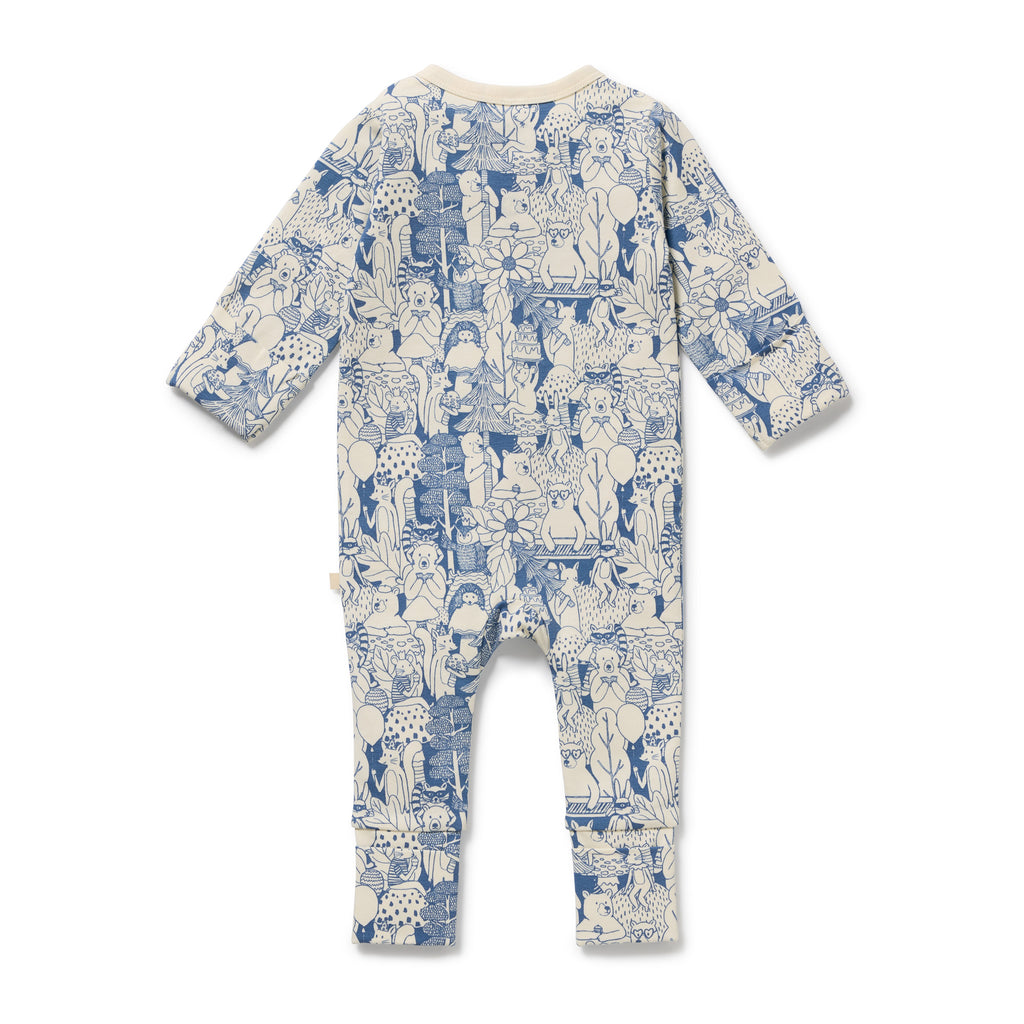 Wilson & Frenchy Foxglove Forest Organic Zipsuit with Feet