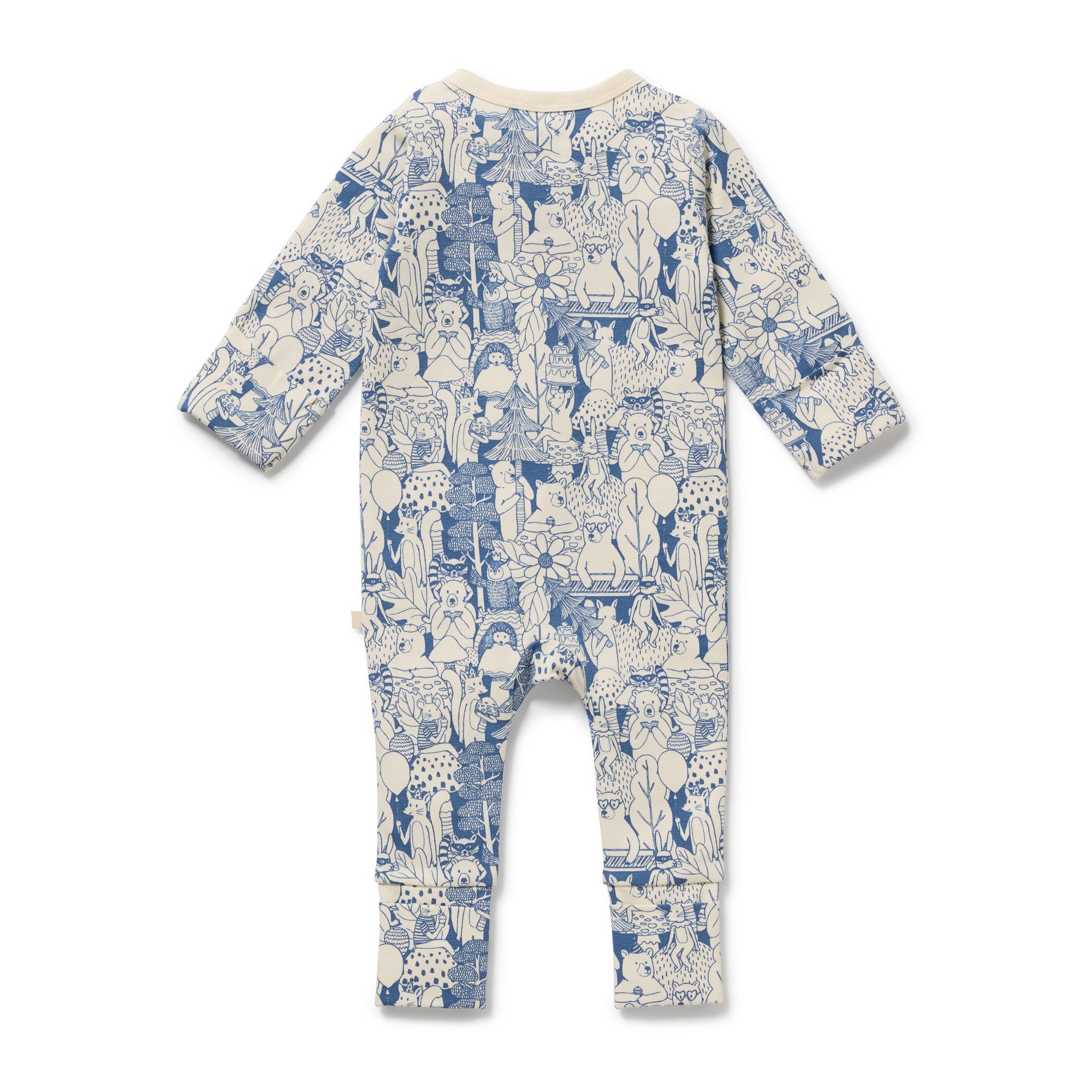 Wilson & Frenchy Foxglove Forest Organic Zipsuit with Feet
